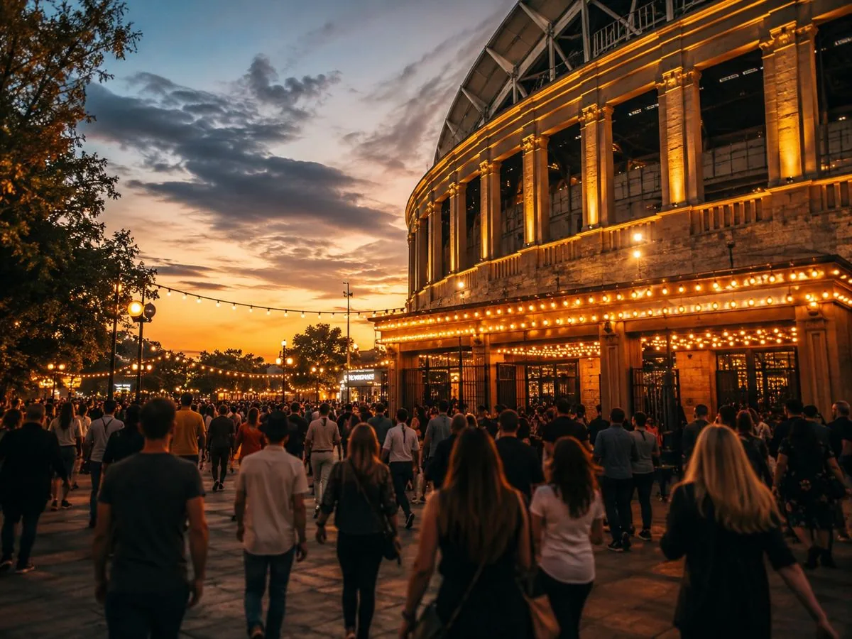 An Evening With Silk Sonic marquee at Park MGM